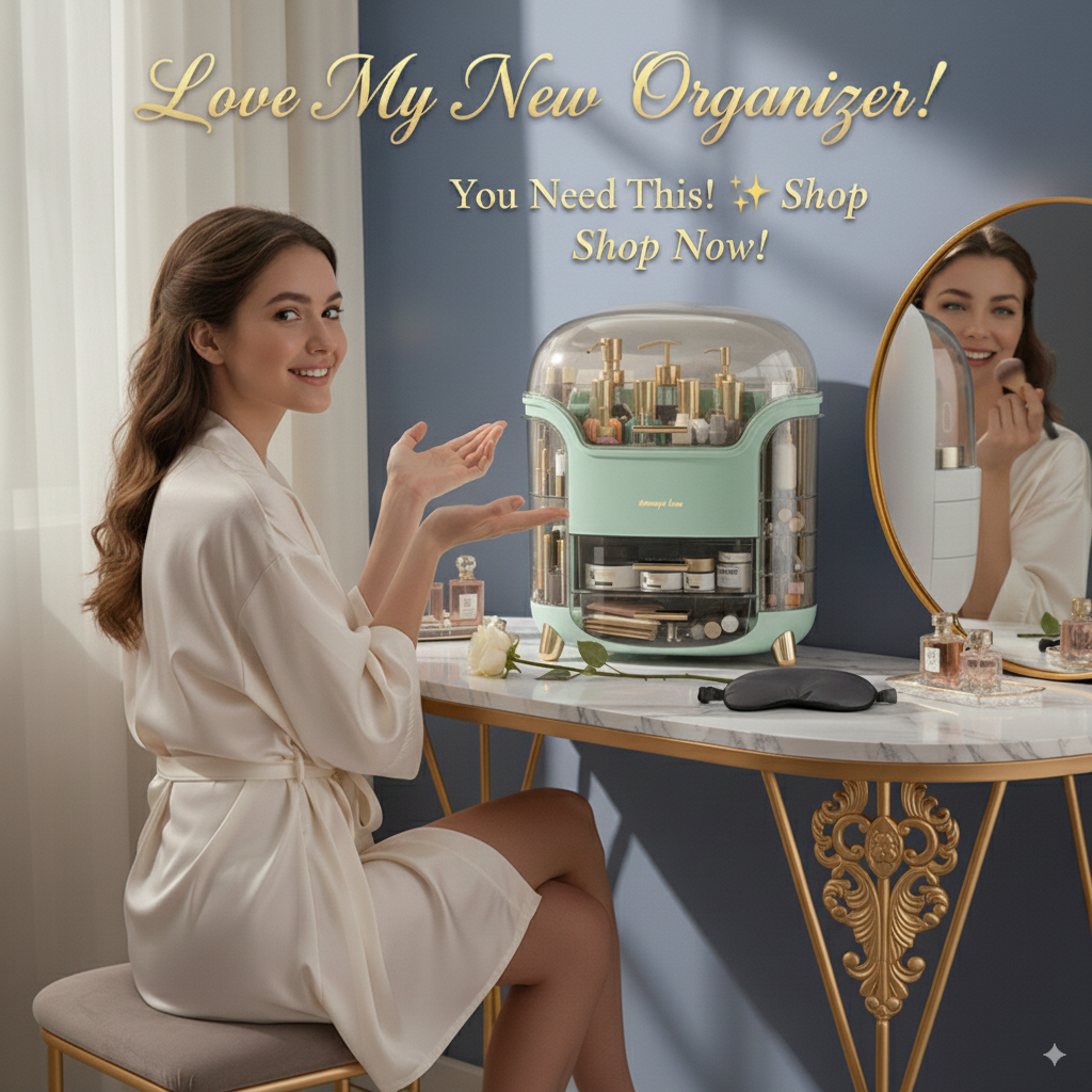 Dust & Water-Proof Large Capacity Cosmetics Storage Box
